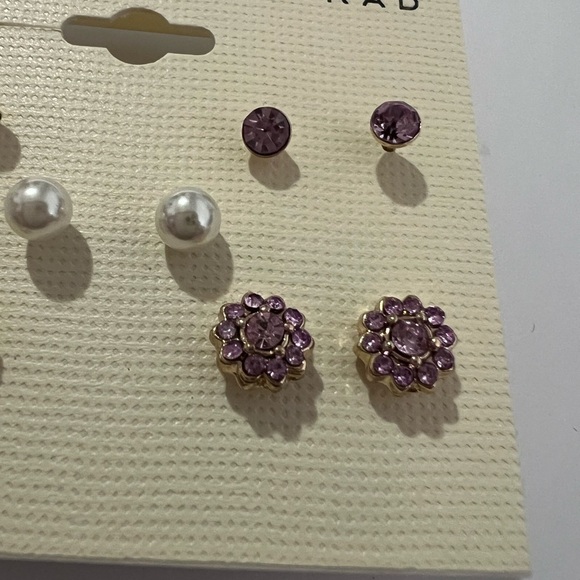LC Lauren Conrad Gold Tone Stud Earrings 5 pairs - Picture 5 of 6
